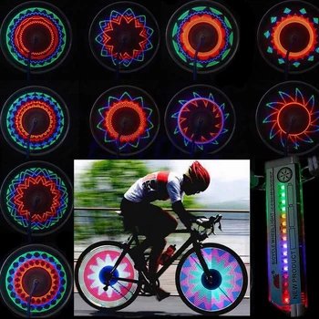 Motociclete biciclete Biciclete Anvelope Anvelope Roata Lumini 32 LED Flash Vorbit de Lumină Lampă în aer liber cu Bicicleta Luminile timp de 24 De Inchi Roata