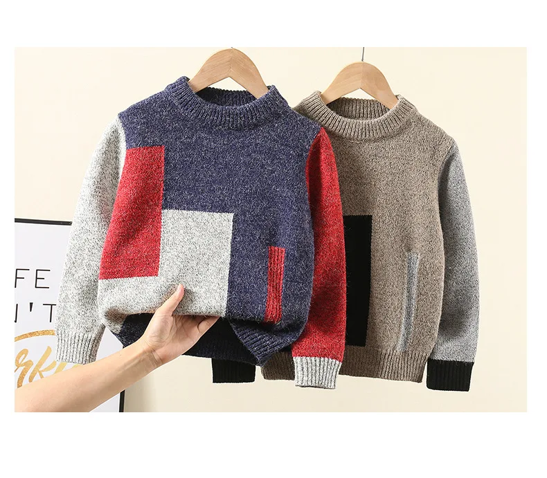 Split wise Sheer Brand băieți pulover copii haine de iarnă baiat cald pulovere largi de  îmbrăcăminte pentru copii din bumbac adolescente o-gât pulover tricotate  bluze - Pulovere / Medicalshoes.ro
